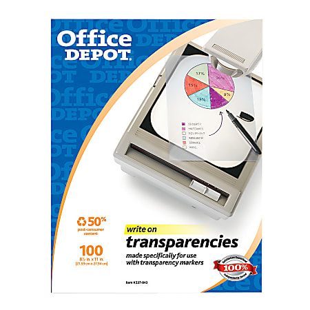 Office Depot® Brand Write-On Transparency Film, Pack Of 100