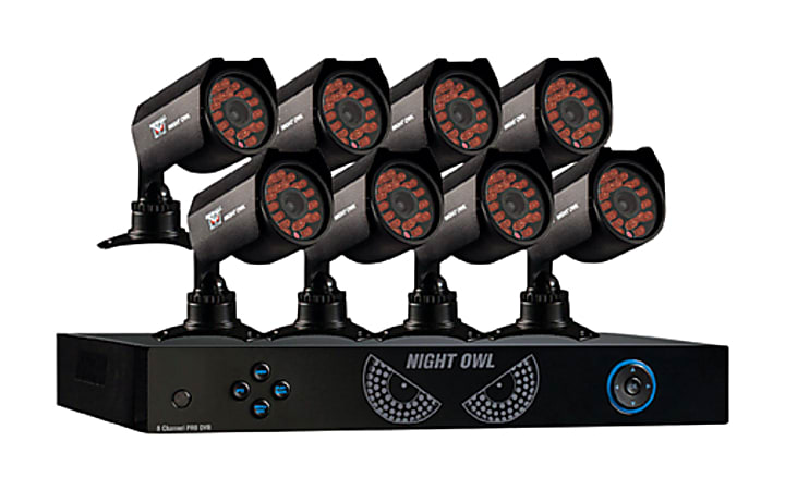 Night Owl PRO-88500 Professional 960 H 8-Channel DVR with HDMI Output, 8 Hi-Res Cameras and 500GB HDD - Black