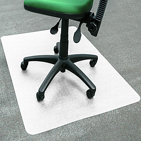 Floortex® Cleartex® Polypropylene Rectangular Foldable Chair Mat For Carpets, 46" x 57", White