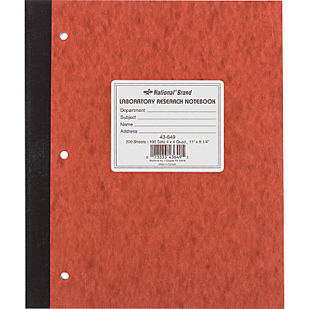 National Brand Laboratory Research Notebooks 9 14 x 11 Quadrille Ruled ...