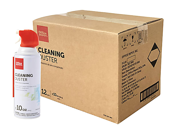 Office Depot® Brand Cleaning Duster Canned Air, 10 Oz, Pack of 12