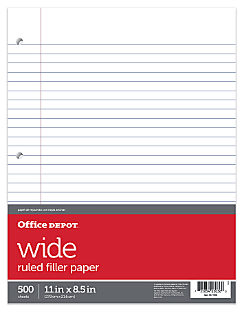 Five Star Reinforced Filler Paper 8 12 x 11 College Ruled Pack Of 100  Sheets - Office Depot