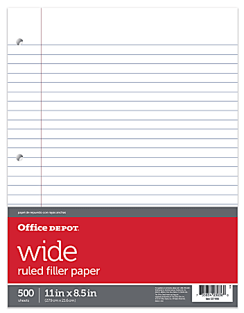 Office Depot® Brand Ruled Filler Paper, 8 1/2"