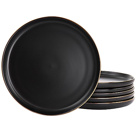 Elama Paul 6-Piece Round Stoneware Dinner Plate Set,