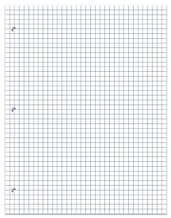 School Smart Graph Grid Paper, 3-Hole Punched, Letter Size, Pack of 500,  White