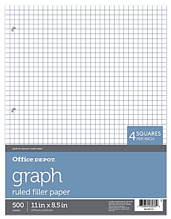 Office Depot® Brand Quadrille-Ruled Notebook Filler Paper, 8