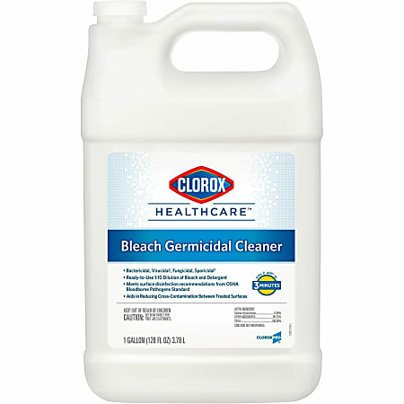 Clorox Healthcare Bleach Germicidal Cleaner Refill - Concentrate Liquid - 128 fl oz (4 quart) - 156 / Pallet - White