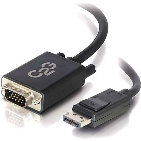 C2G 10ft DisplayPort to VGA Adapter Cable - M/M - DisplayPort/VGA for Notebook, Monitor, Video Device - 10 ft - 1 x DisplayPort Male Digital Audio/Video - 1 x HD-15 Male VGA - Black