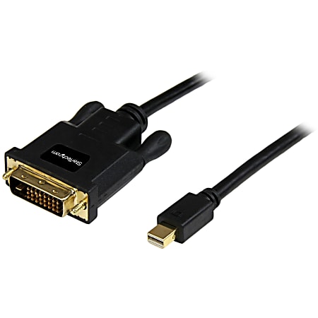 StarTech.com 6 ft Mini DisplayPort to DVI Adapter Converter Cable - Mini DP to DVI 1920x1200 - Black - 6 ft DVI/Mini DisplayPort Video Cable for TV, Notebook, Ultrabook, Projector, Monitor, Video Device, MacBook - First End: 1 x Mini DisplayPort Male