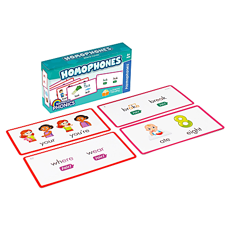 Junior Learning Rainbow Phonics Homophones Cards, Grade 1 – 12