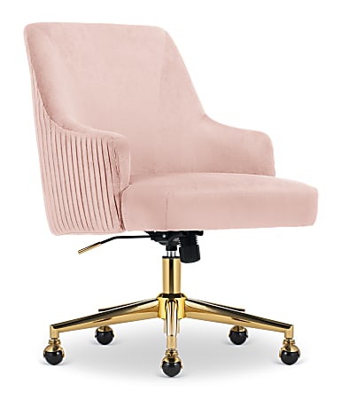 Serta&reg; Scarlett Ergonomic Fabric Mid-Back Home Office Chair, Pink