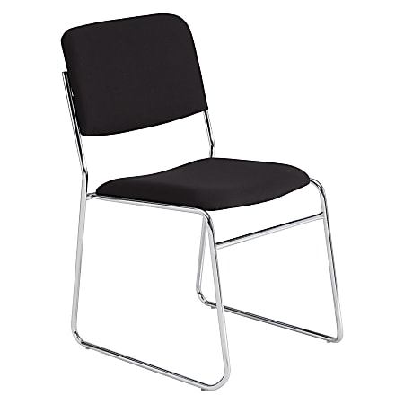National Public Seating 8600 Signature Series Stack Chair, Black/Chrome