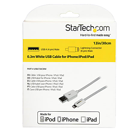 StarTech Cable USB a Lightning 30cm para iPhone