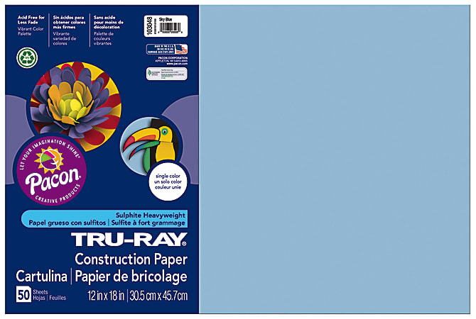 Tru Ray Construction Paper 50percent Recycled 18 x 24 Black Pack