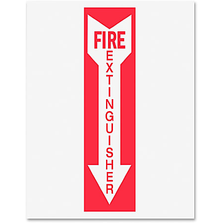 Djois by Tarifold Safety Sign Inserts - Print/Message "Fire Extinguisher" - Rectangular Shape - Red Print/Message Color - P1949FE