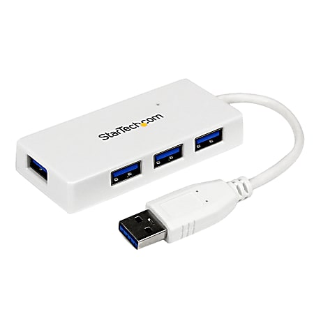 StarTech.com Portable 4 Port SuperSpeed Mini USB 3.0 Hub - White