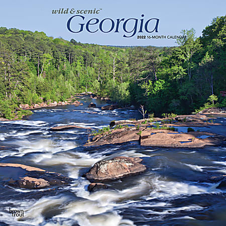 Brown Trout Monthly Regional Wall Calendar, 24" x 12", Wild & Scenic Georgia, January to December 2022, 9781975438739