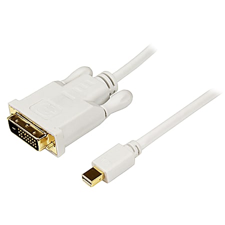 StarTech.com 3 ft Mini DisplayPort to DVI Adapter Converter Cable - Mini DP to DVI 1920x1200 - White - 3 ft DVI/Mini DisplayPort Video Cable for Monitor, Projector, Video Device, Ultrabook, Notebook, TV, MacBook