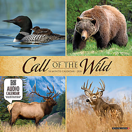 2026 Willow Creek Press Animals Monthly Wall Calendar, 12" x 12", Call of the Wild, January To December, 50507