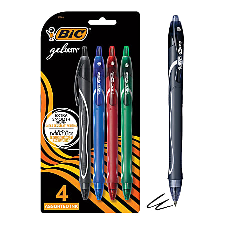 BIC Gel-ocity 0.7 mm Assorted Ink Medium Gel Pens, 3 count