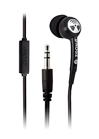 Zagg iFrogz EarPollution Plugz Earbuds With Microphone, Black