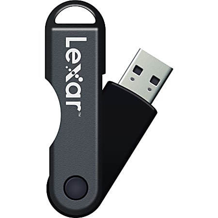 Lexar® JumpDrive® TwistTurn USB Flash Drive, 64GB, Black