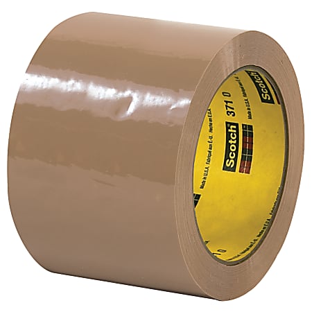 3M™ 371 Carton Sealing Tape, 3" Core, 3" x 110 Yd., Tan, Case Of 6