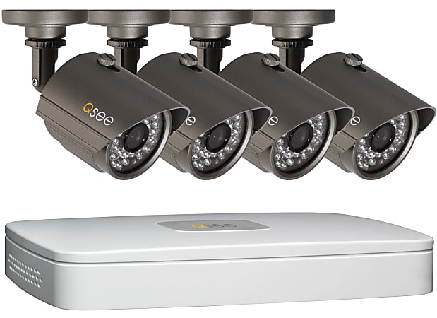 Q-See® 4-Channel DVR Surveillance System With 4 High-Resolution Cameras