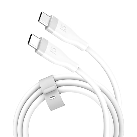 j5Create USB C 60W Liquid Silicone Fast Charging Cable, White, JUCX17W