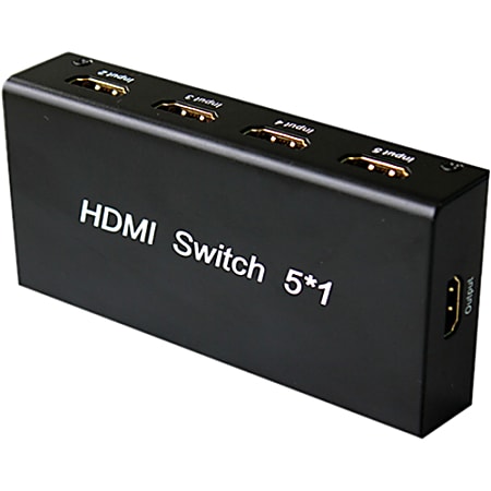 4XEM 5 Port HDMI Switch - 1920 x 1080 - Full HD - 1080p5 x 1 - Blu-ray Disc Player, DVR, Set-top Box, Gaming Console, Computer, TV - 1 x HDMI Out