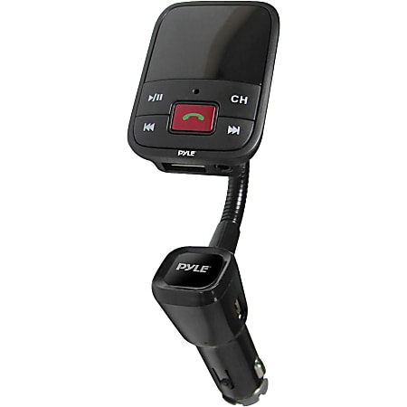 Pyle PBT50 Wireless Bluetooth Car Hands-free Kit - USB - LCD Display - FM Transmitter, Audio Streaming, Caller ID, Call Answer - Built-in Microphone, Memory Card Reader - Black