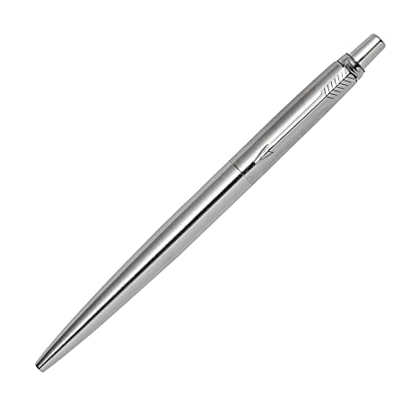 Parker® Jotter Ballpoint Pen, Medium Point, 1.0 mm, Silver Barrel, Black Ink