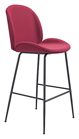 Zuo Modern Miles Bar Chair, Red/Black