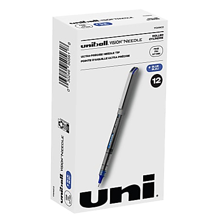 Office Depot Brand Advanced Ink Retractable Ballpoint Pens Needle Point 0.7  mm Silver Barrel Blue Ink Pack Of 12 - Office Depot