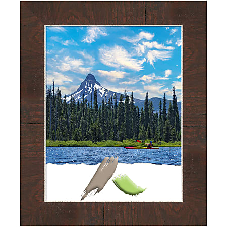 Amanti Art Picture Frame, 14" x 17", Matted For 11" x 14", Wildwood Brown Narrow