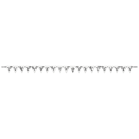 Amscan Halloween Disney Tim Burton's Nightmare Before Christmas Canvas Pennant Banner, 7” x 174” x 1”, White