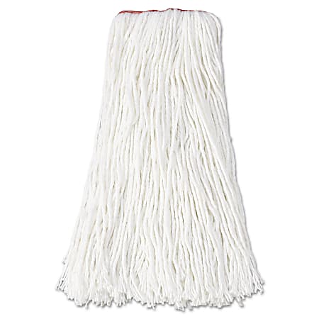 Rubbermaid® Commercial Nonlaunderable Cut-End Rayon Mop Heads, 16 Oz, White, Pack Of 12 Mop Heads