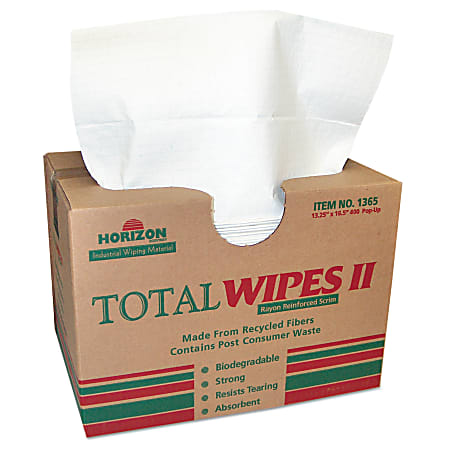 SKILCRAFT® Total Wipes II Machinery Towels, 13-1/4" x 16-1/2", Carton Of 400 Towels (AbilityOne 7920013701365)