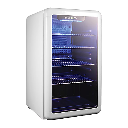 Magic Chef 3.4 Cu. Ft. Retro Beverage Cooler, 30-3/4”H x 17-1/2”W x 19-3/4”D, White