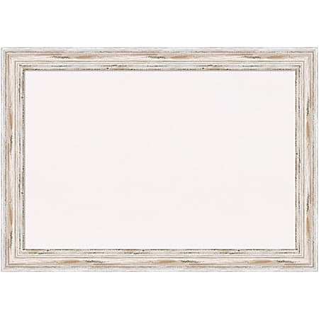 Amanti Art Cork Bulletin Board, 41" x 29", White, Alexandria Whitewash Wood Frame