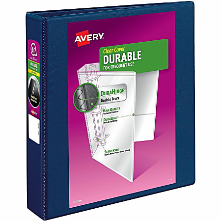 Avery Durable Reference View 3 Ring Binder 1 12 Slant Rings Navy - ODP ...