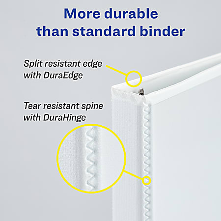 Avery Durable View 3 Ring Binder 2 Slant Rings White - Office Depot