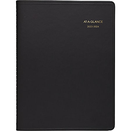 AT-A-GLANCE® 14-Month Academic Weekly Appointment Book Planner, 8-1/4" x 11", Black, July 2023 To August 2024, 7095705