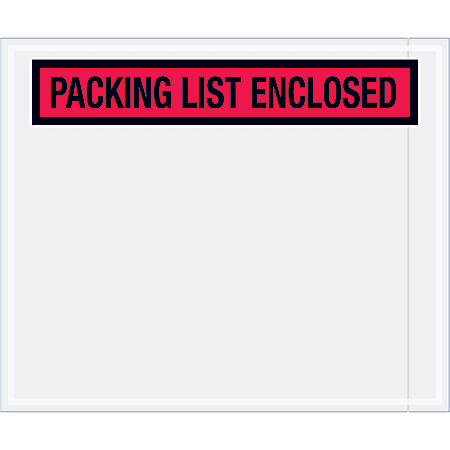 Tape Logic® Preprinted Packing List Envelopes, Packing List Enclosed, 10" x 12", Red, Case Of 500