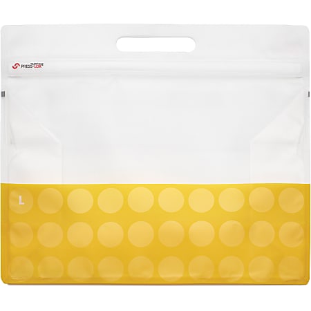 VELCRO® Brand PressLok 15" Plastic Storage Bags - 13" Width x 15" Length x 0.10" Depth - Yellow - Plastic - 4/Pack - Multipurpose