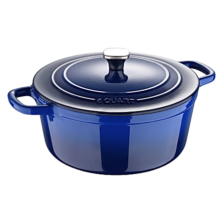 MasterPRO 6 qt. Cast Iron Dutch Oven with Lid, Blue