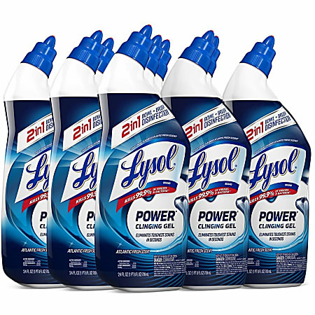 Lysol Toilet Bowl Cleaner - 24 fl oz (0.8 quart) - Atlantic Fresh ScentBottle - 9 / Carton - Disinfectant - Blue