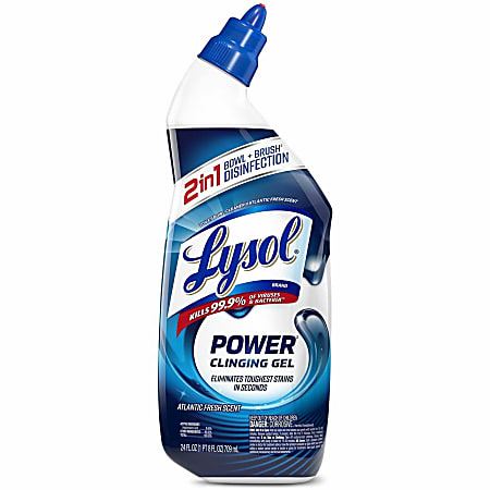 Lysol Toilet Bowl Cleaner - 24 fl oz (0.8 quart) - Atlantic Fresh ScentBottle - 9 / Carton - Disinfectant - Blue