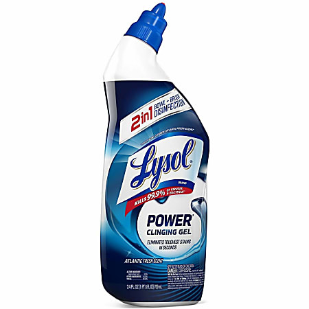 Lysol Toilet Bowl Cleaner - 24 fl oz (0.8 quart) - Atlantic Fresh ScentBottle - 9 / Carton - Disinfectant - Blue