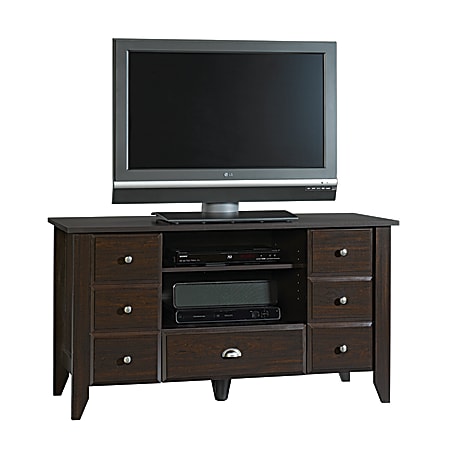 Sauder® Shoal Creek Entertainment Credenza TV Stand For TVs Up To 50", Jamocha Wood